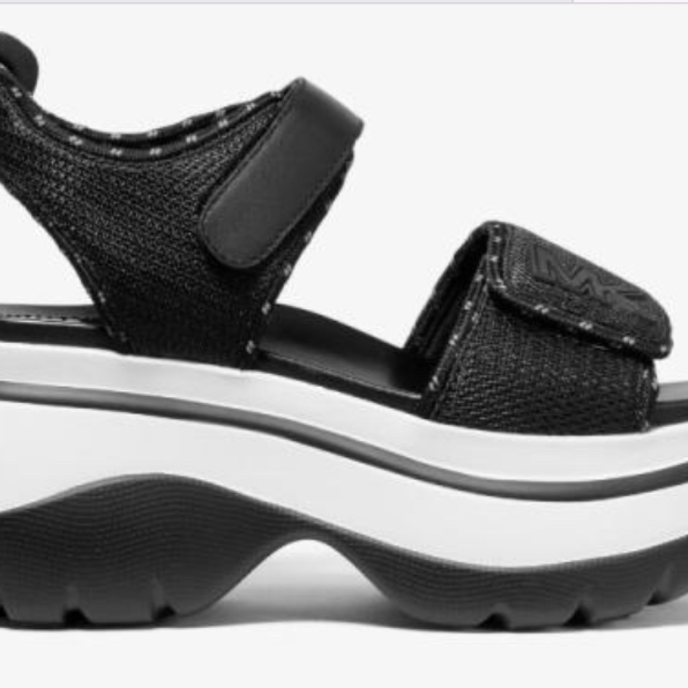 Michael Kors Barlow Mesh and Scuba Sport Sandal in Black